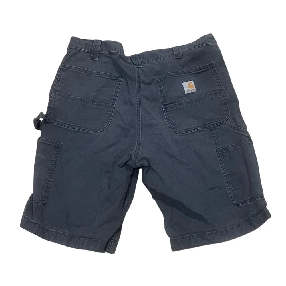 Carhartt Men's Utility Carpenter Work Shorts Navy Blue Relaxed Fit Size 38